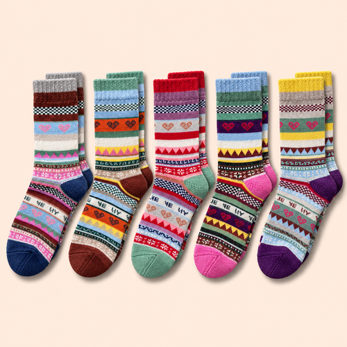 Hygge Herzchen Nordic Baumwoll-Socken