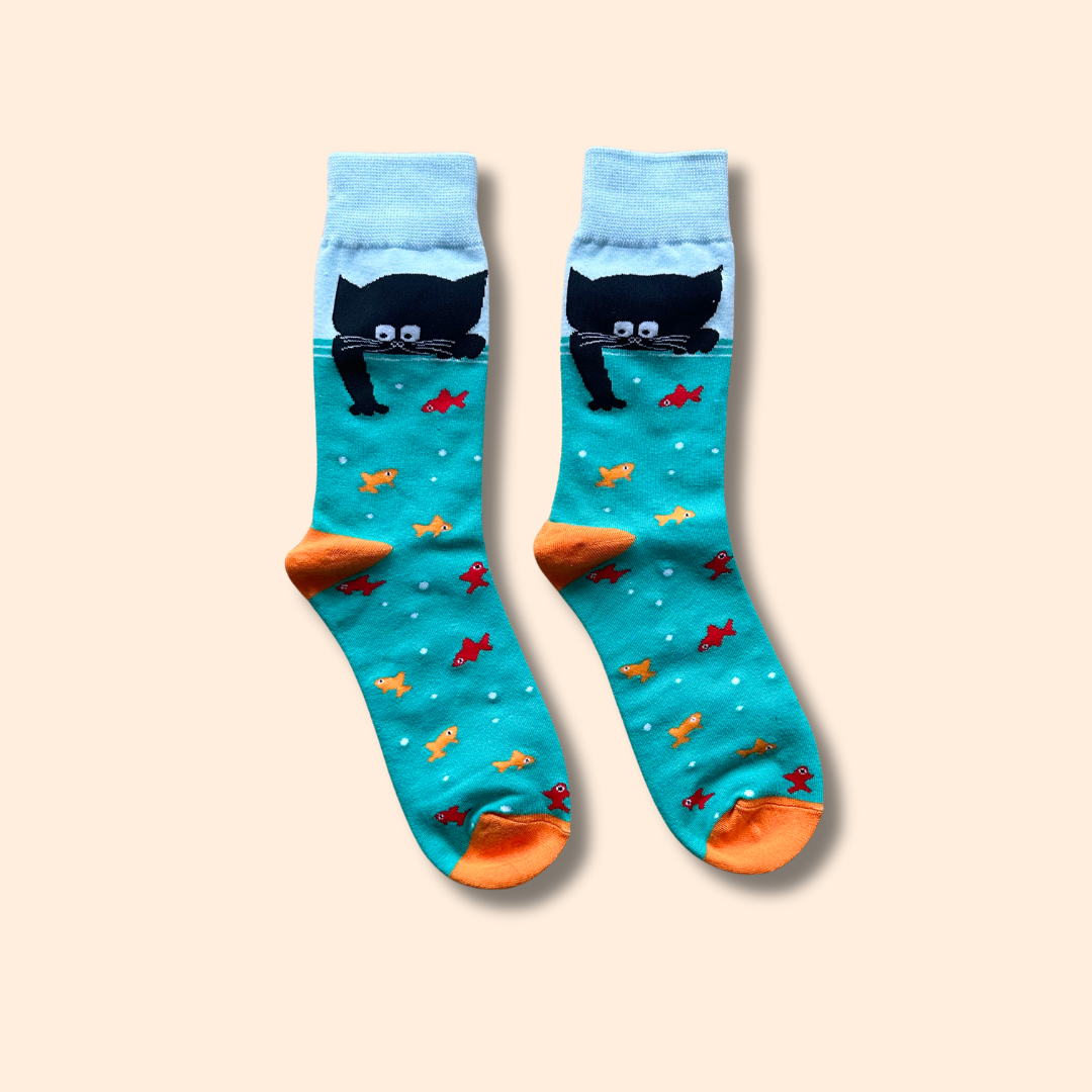 Katzen Motiv Socken