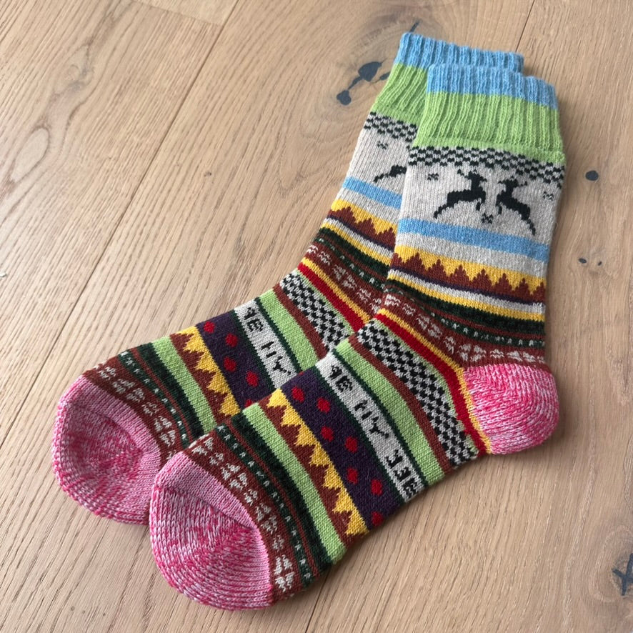Hygge Elch Nordic Wollsocken