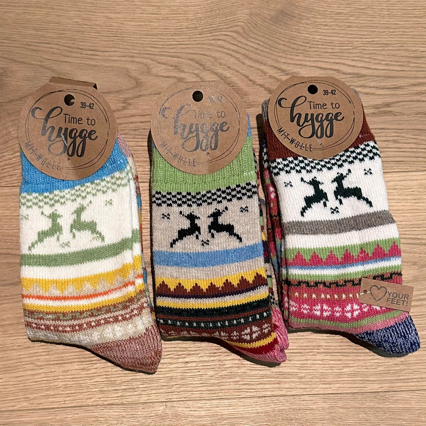 Hygge Elch Nordic Wollsocken