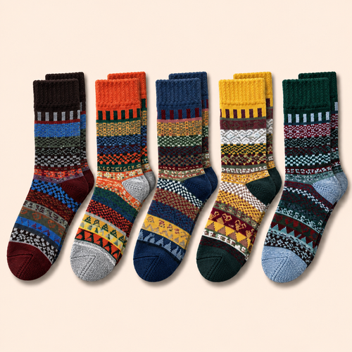 Hygge Nordic Wollsocken Folklore