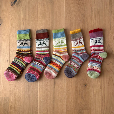 Hygge Elch Nordic Wollsocken