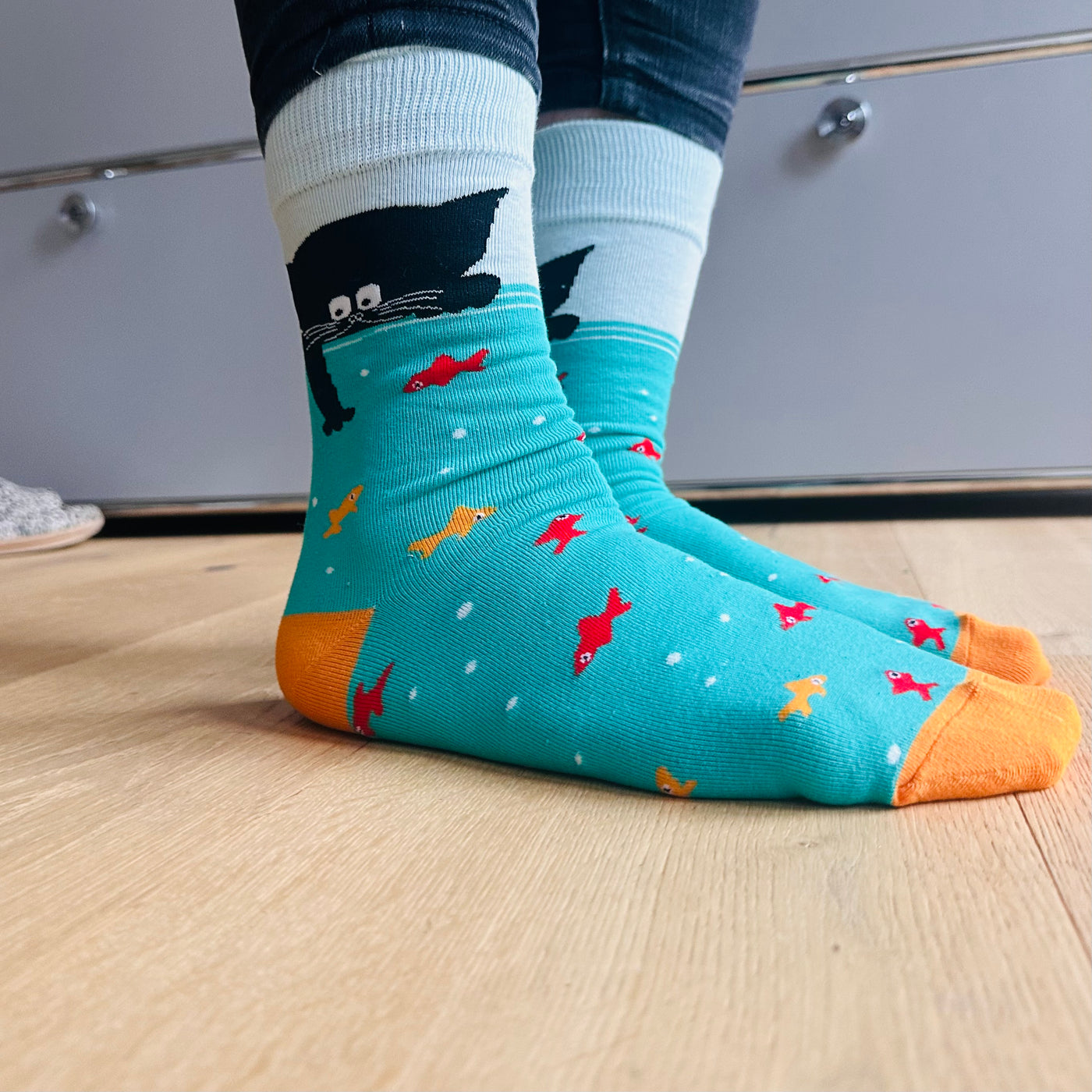 Katzen Motiv Socken