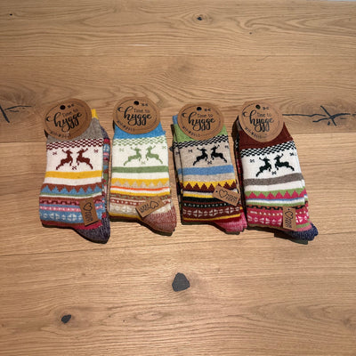 Hygge Elch Nordic Wollsocken
