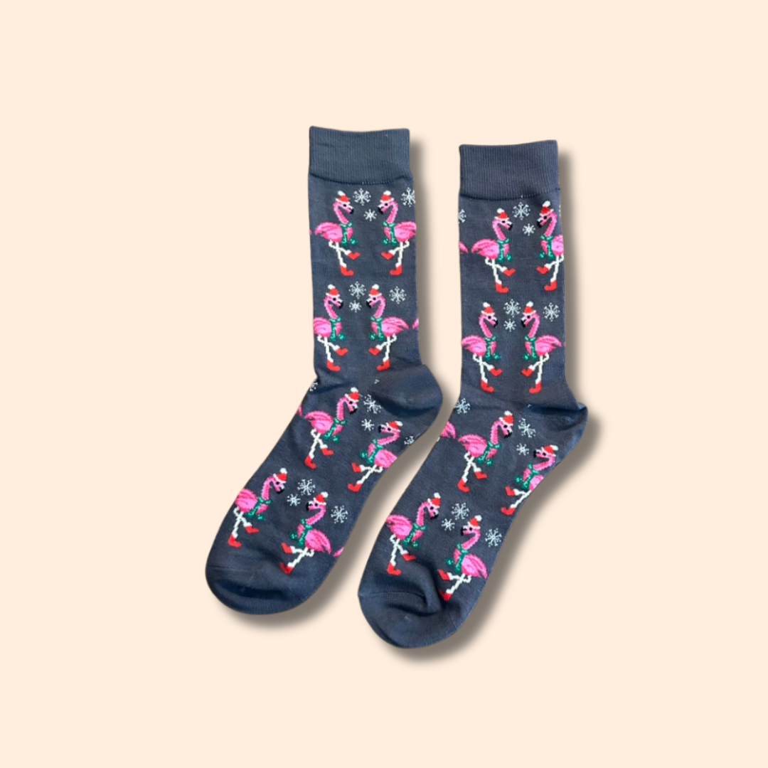 Flamingo Winter Motiv Socken