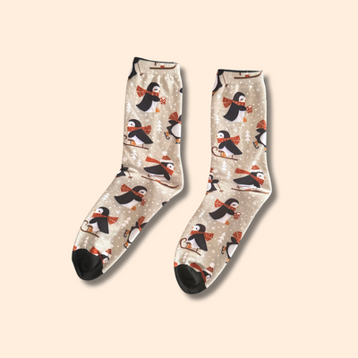 Winter Pinguin Motiv Socken