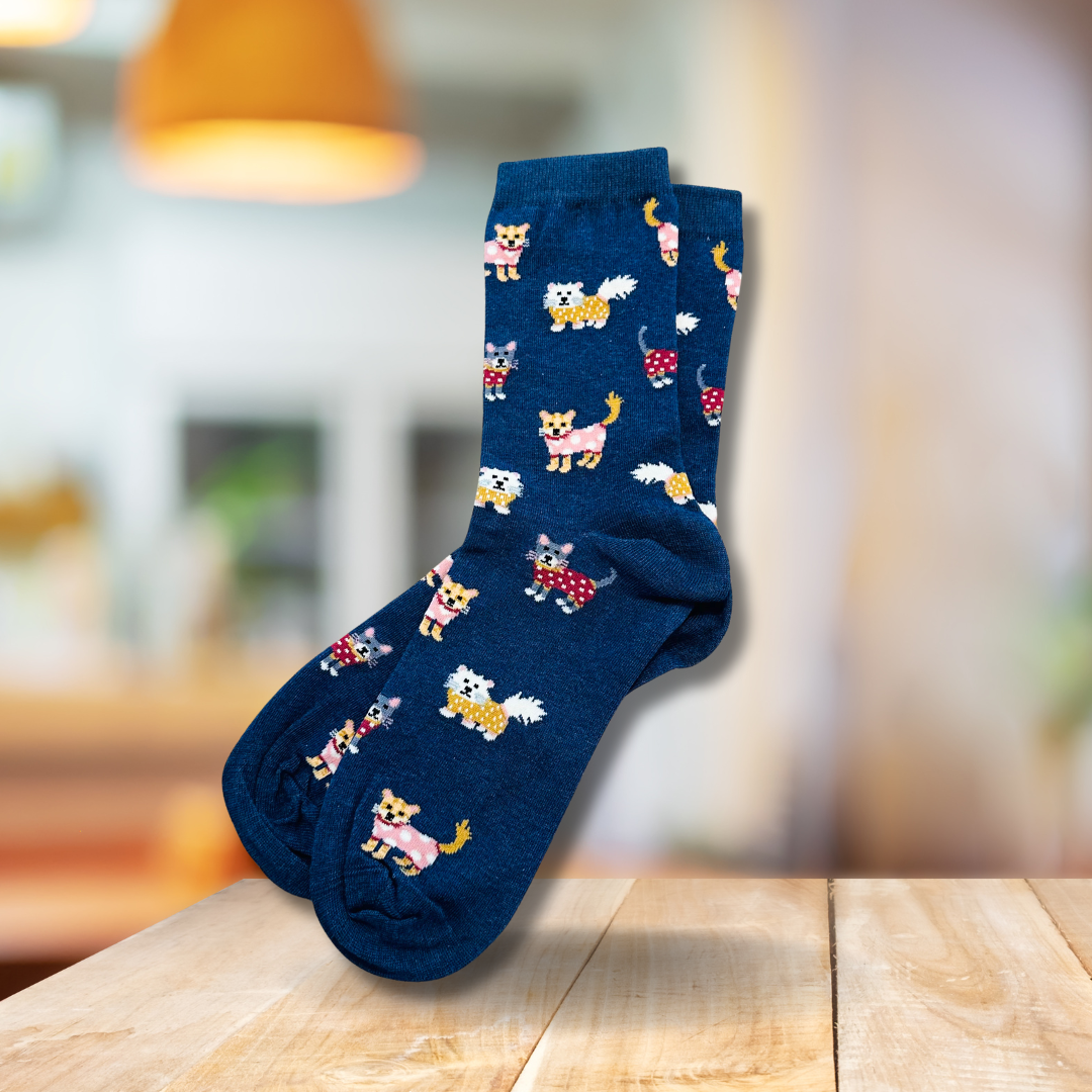 Katzen & Dackel Motiv Socken
