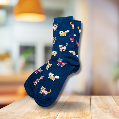 Katzen & Dackel Motiv Socken