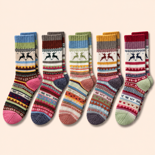 Hygge Elch Nordic Wollsocken
