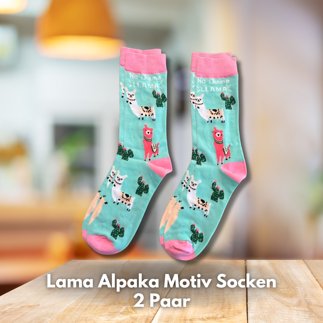 Lama Alpaka Motiv Socken