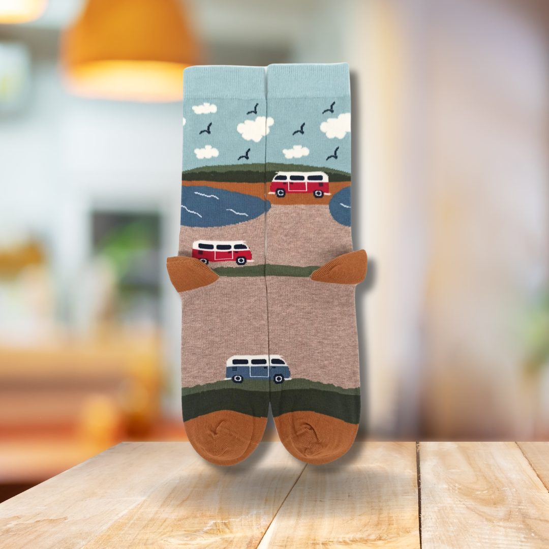 Vanlife Adventure Motiv Socken