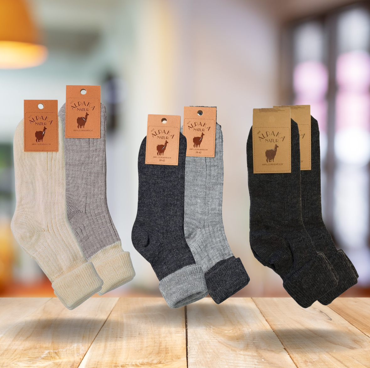 Alpaka Umschlagsocken