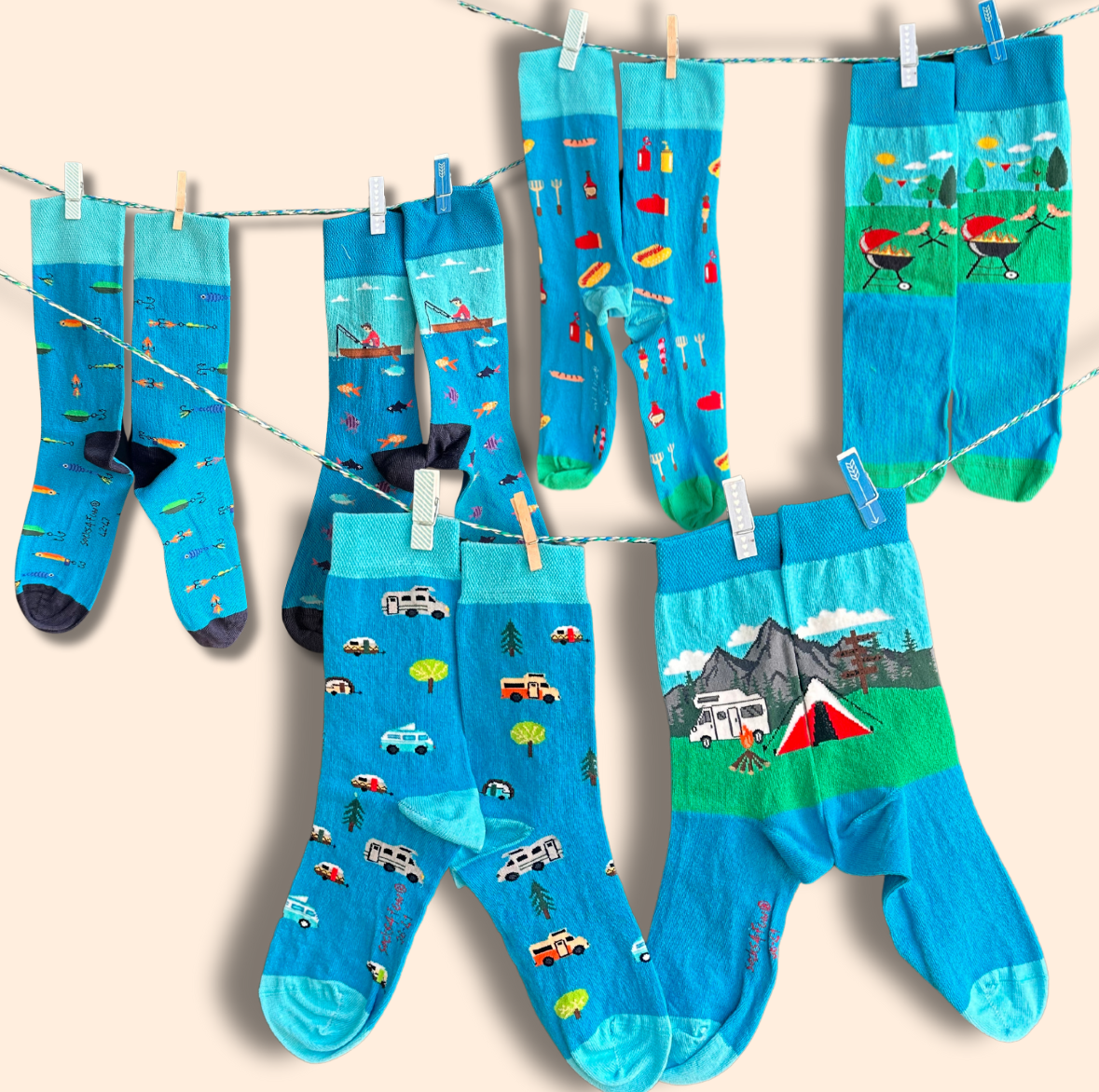 Camping Motiv Socken