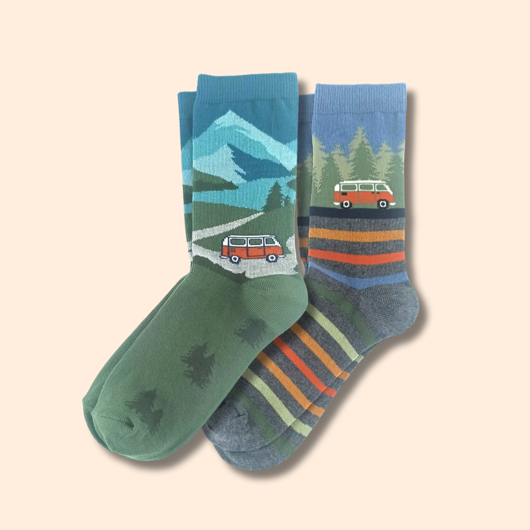 Vanlife Adventure Motiv Socken