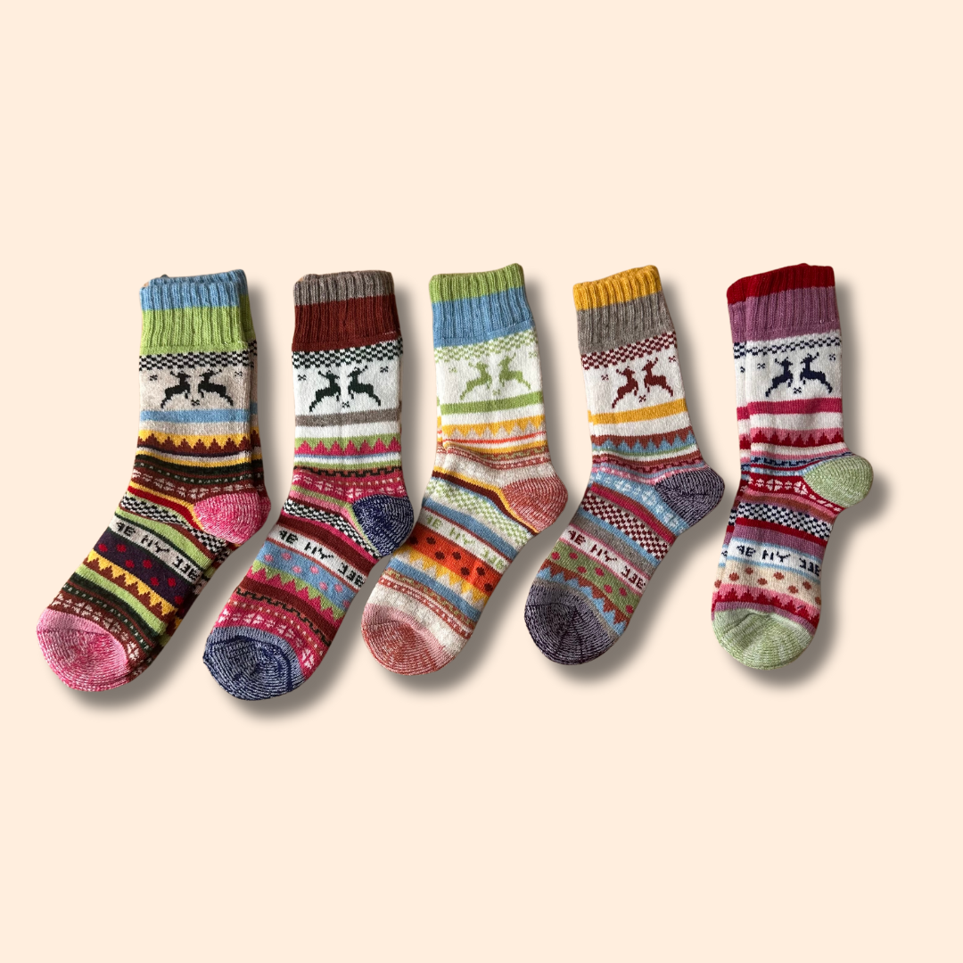 Hygge Elch Nordic Wollsocken