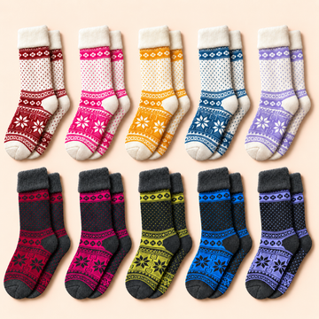 Merino Norweger Anti-Rutsch Socken