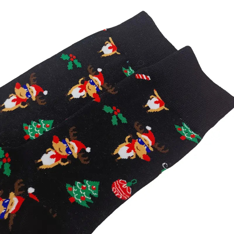Weihnachts Funky Rentier & Santa Motiv Socken